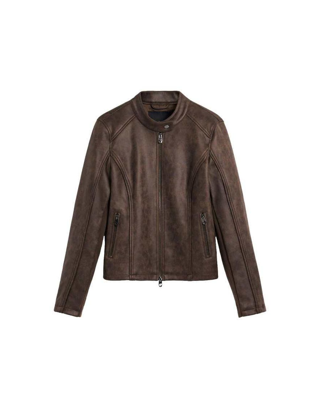 Desigual Brown Jacket Faux Leather