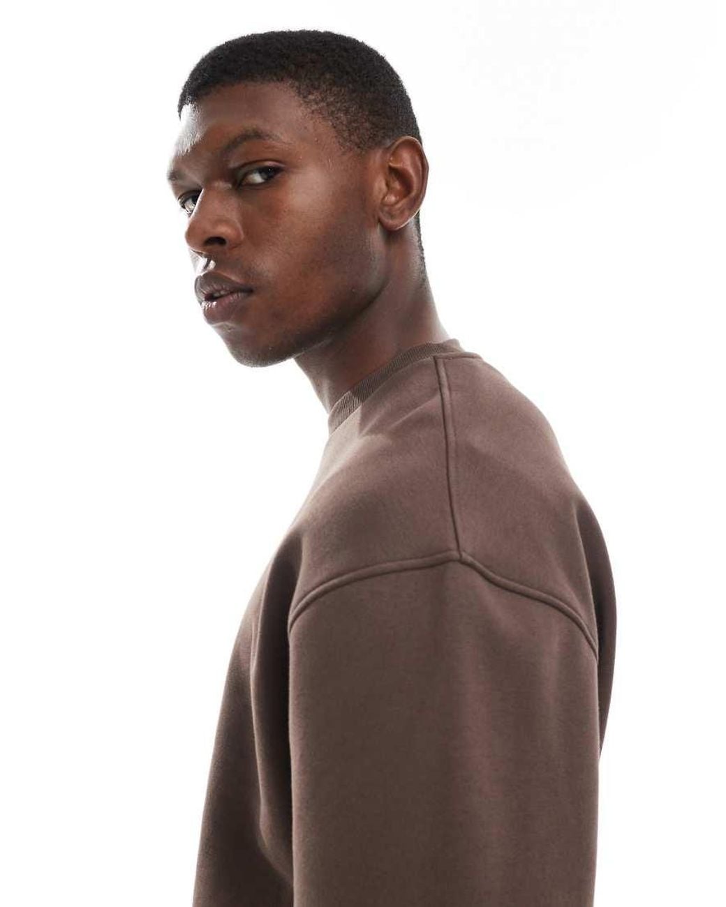 ASOS Brown Essentials Relaxed Fit Sweatshirt for men