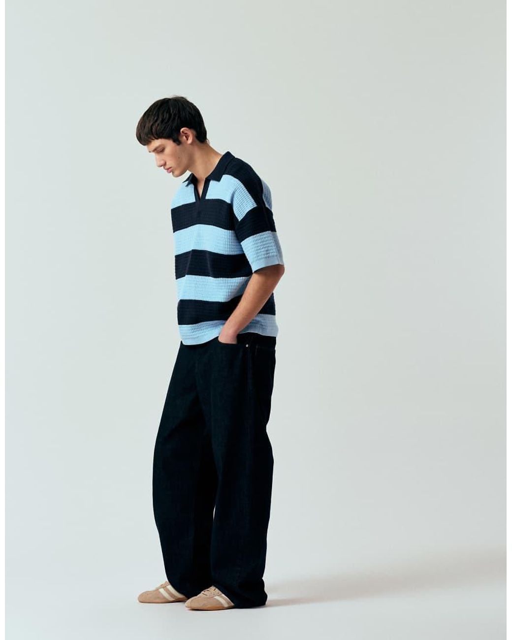 ASOS Multicolor Relaxed Knitted Notch Neck Polo for men