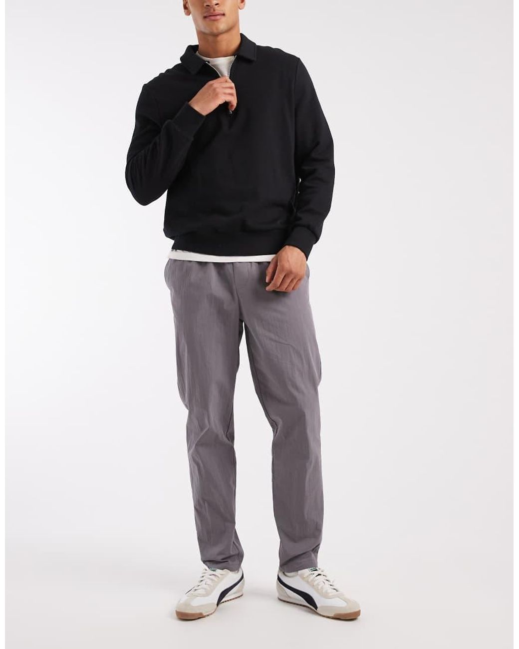ASOS Black Tapered Trousers for men