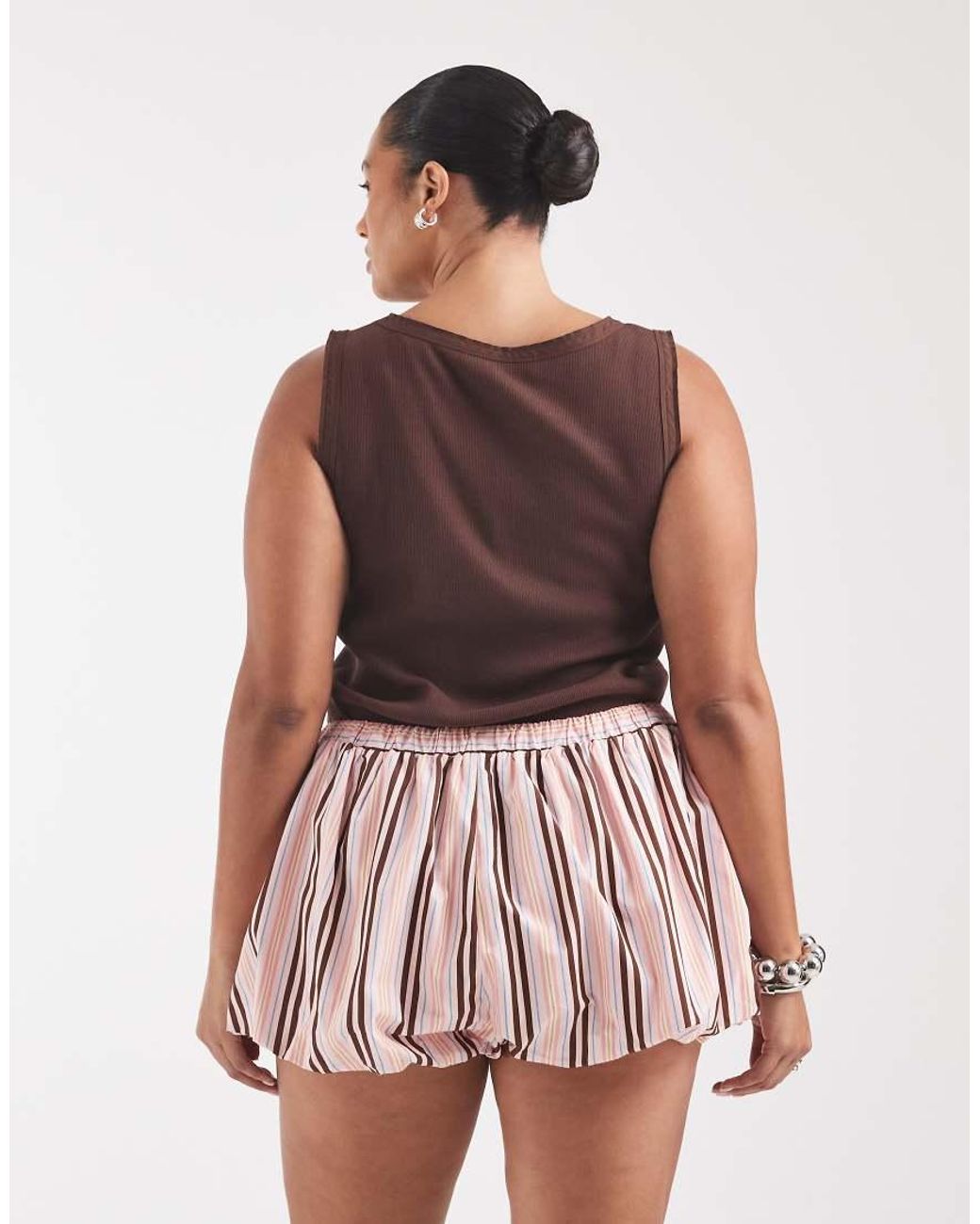 ASOS Red Curve Bubble Hem Shorts