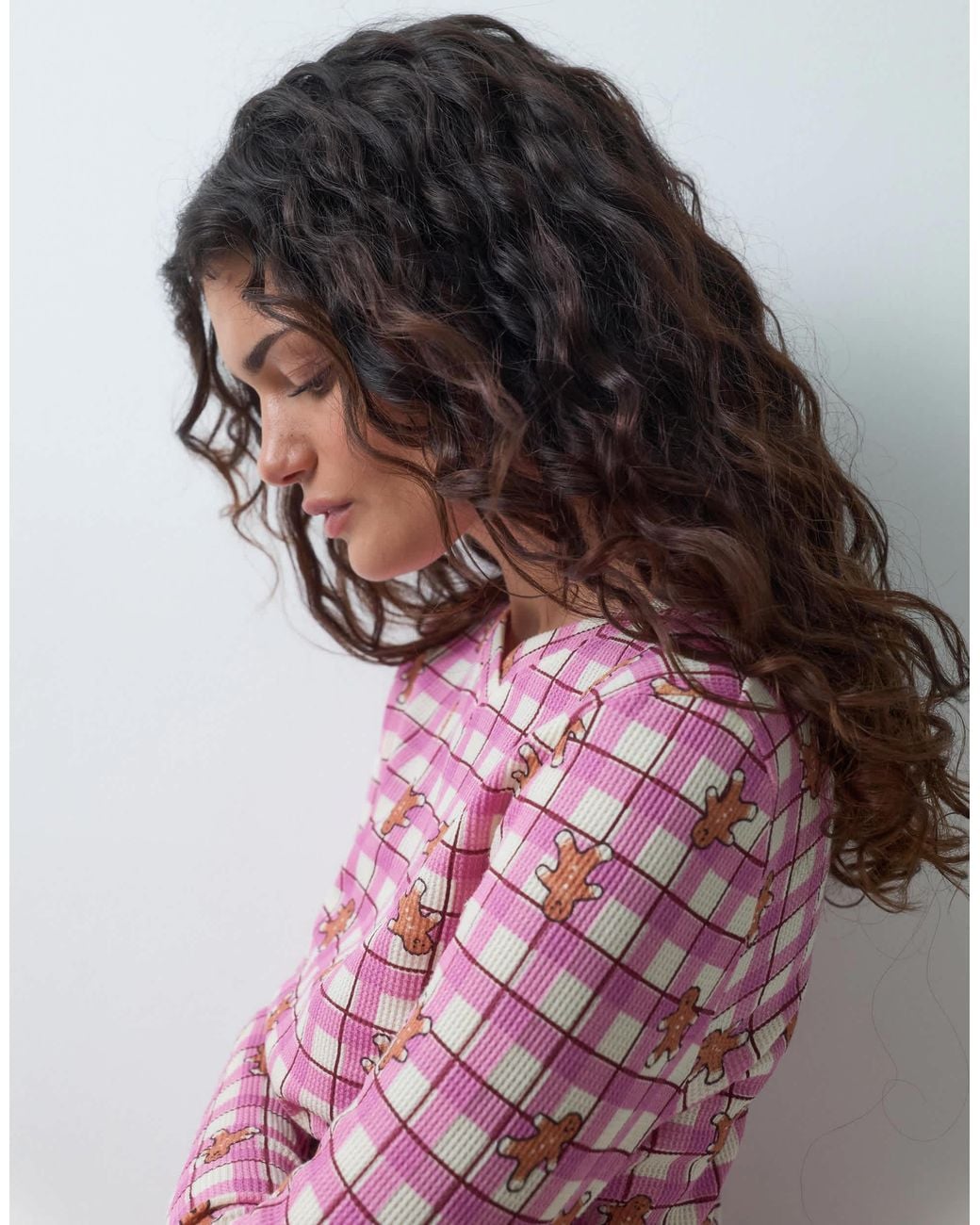 ASOS Pink Checked Pyjama Set