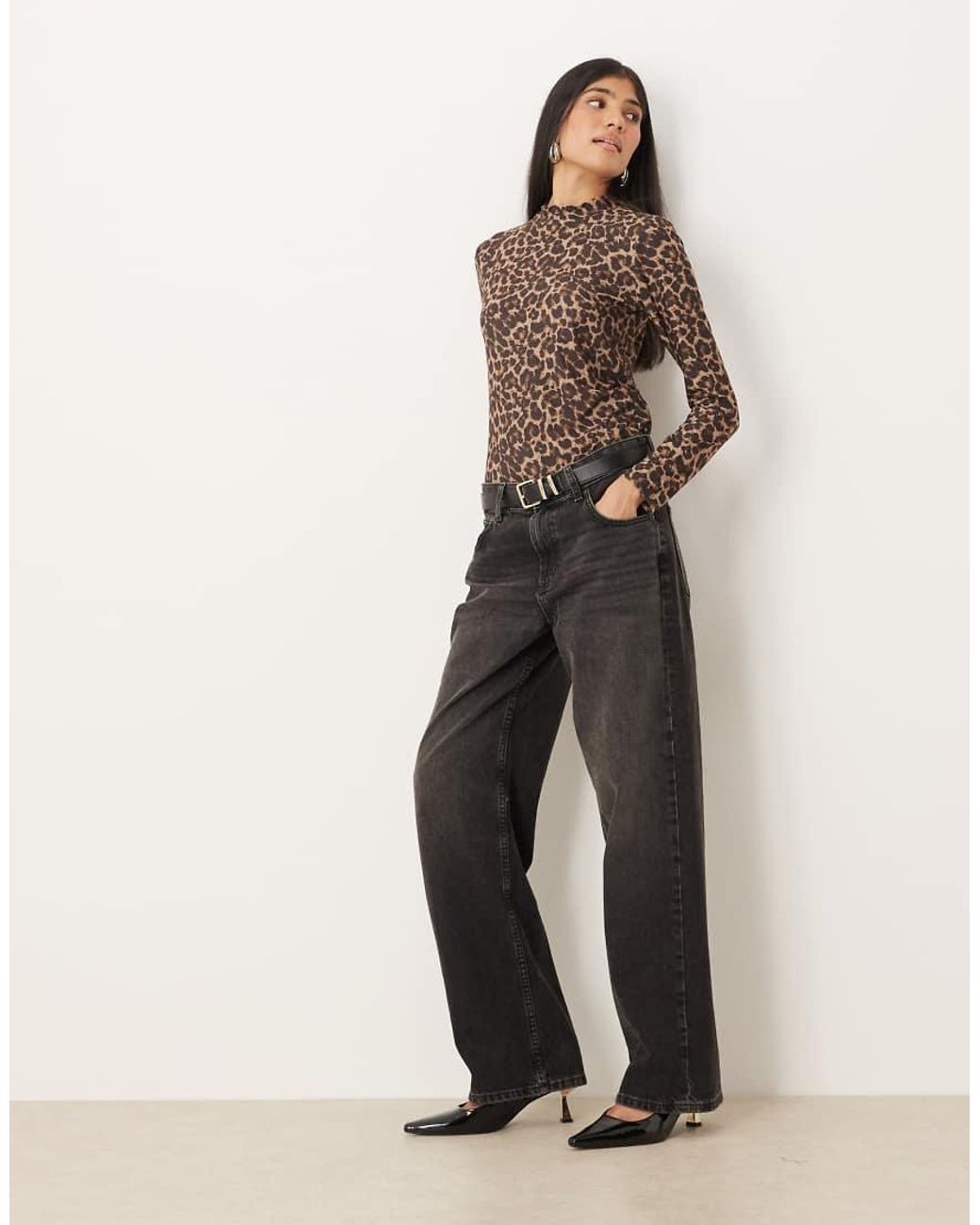Vila Brown High Neck Long Sleeve Top