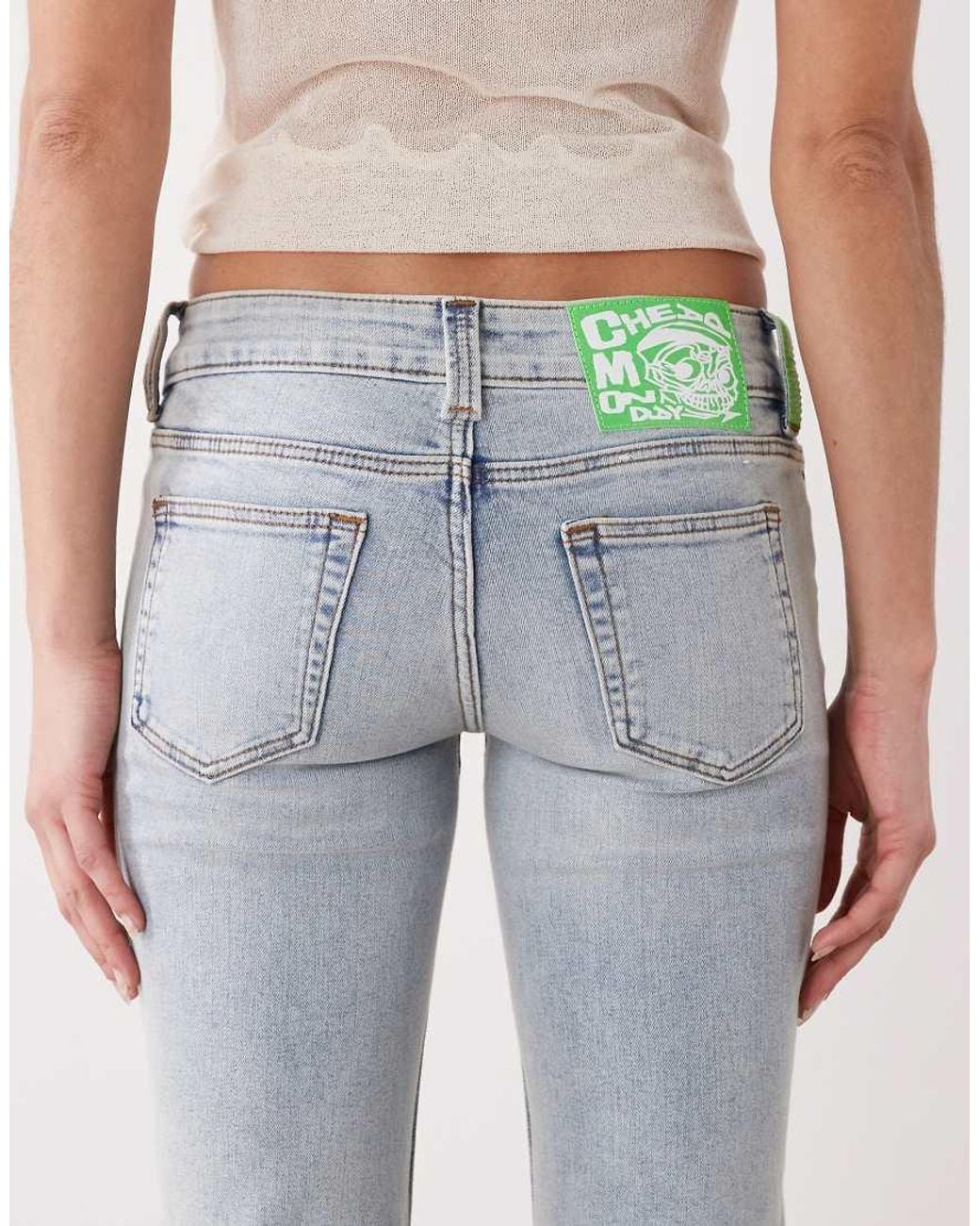 Cheap Monday Gray Booty Bei Stretch Low Rise Bootcut Jeans
