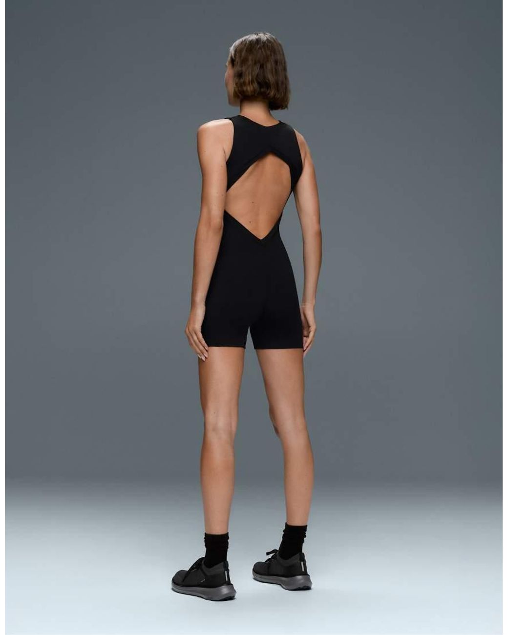 Oysho Blue Open-back Comfortlux Short Jumpsuit