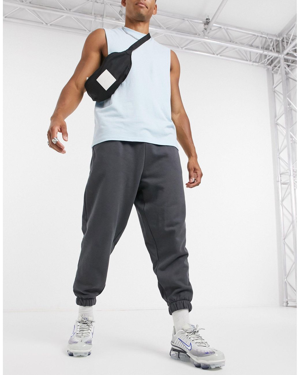 ASOS Oversized joggers in Asphalt 