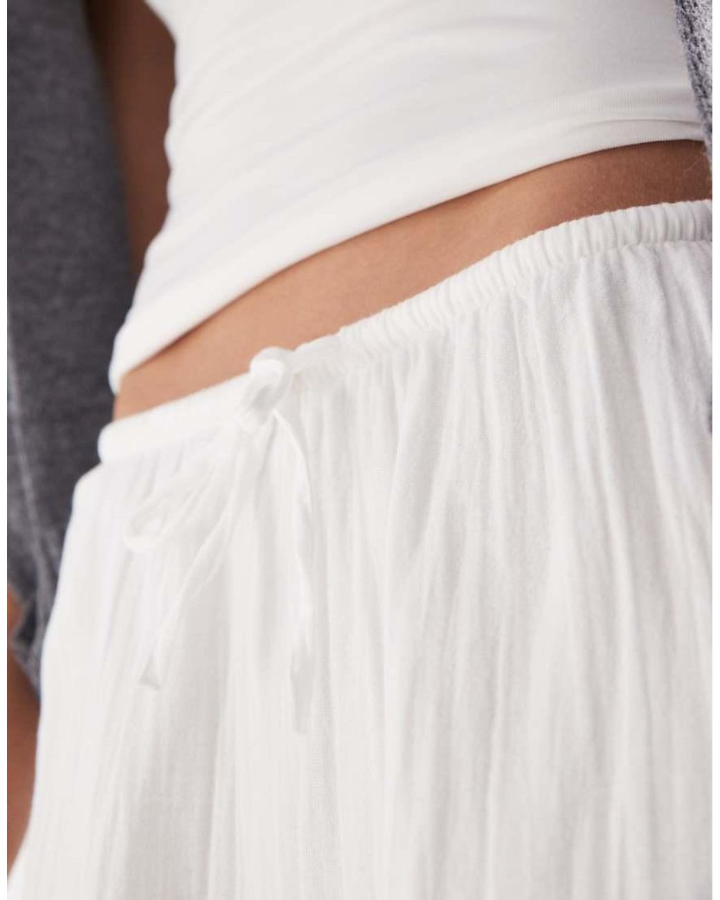 Gap White Tie Waist Linen Look Maxi Skirt