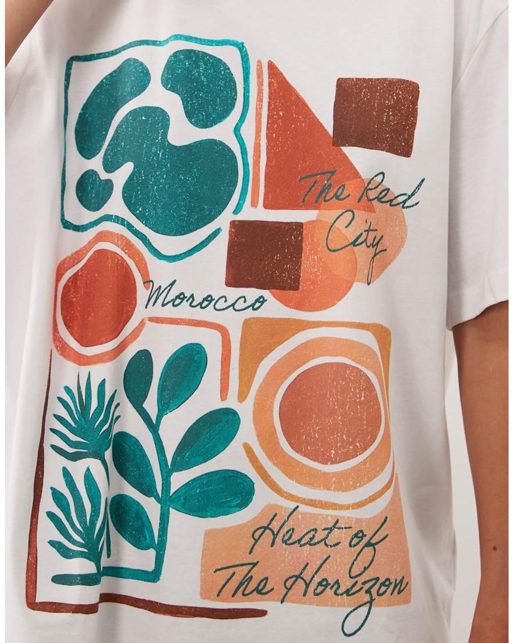 ASOS White Oversized T-Shirt With Morocco Abstract Graphic
