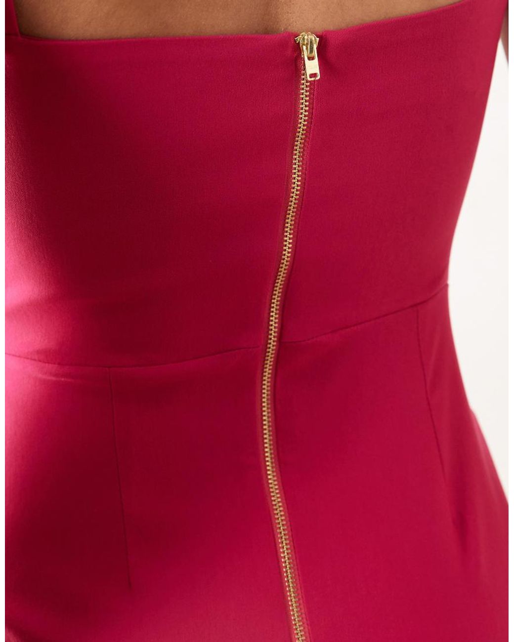 Vesper Pink Bengaline Cami Strap Midi Dress