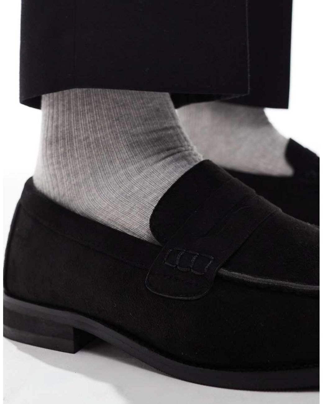 SEQWL Black Hero Ruched Detailing Loafers for men