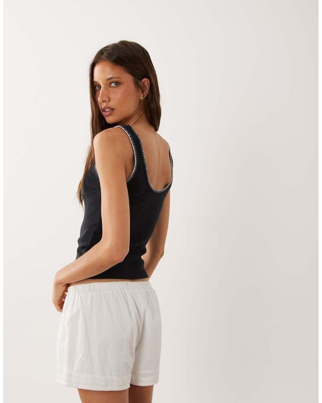 Abercrombie & Fitch Black Logo Scoop Neck Tank Top