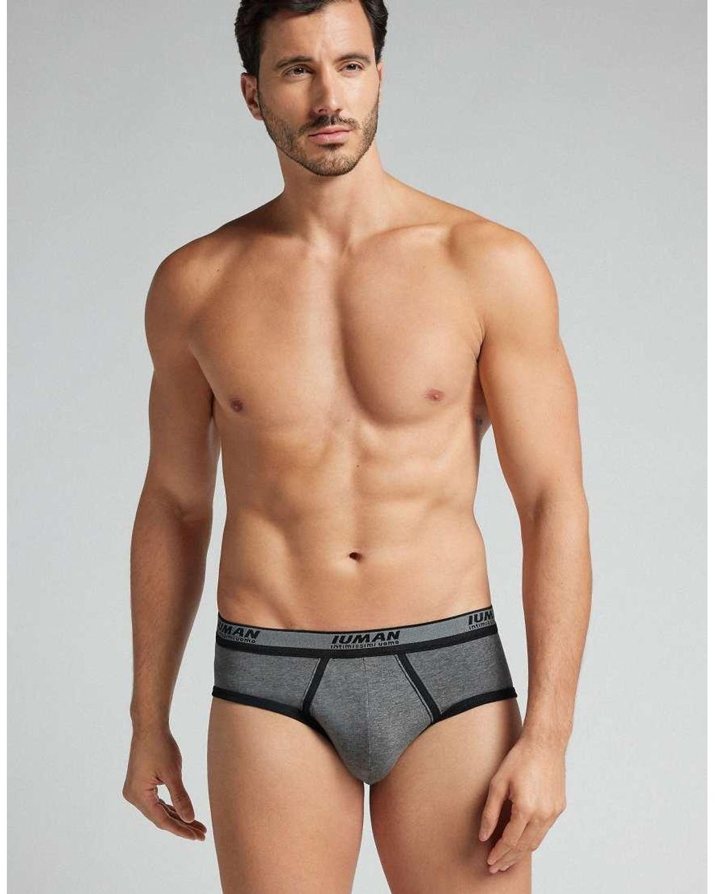 Intimissimi Green Superior Cotton Briefs With Logo for men