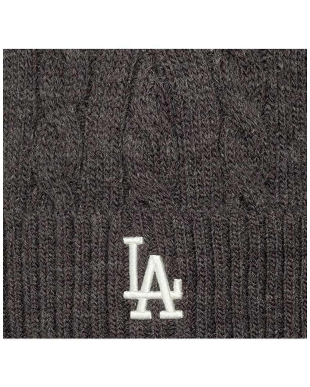 KTZ Gray La Dodgers Cable Knit Cuff Beanie for men