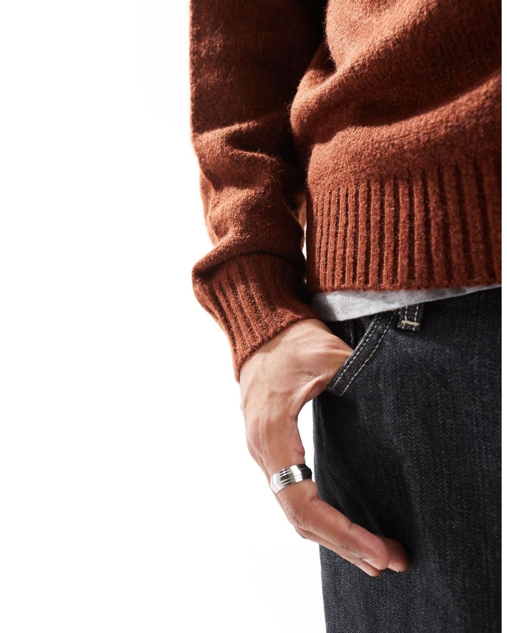 Jack & Jones – flauschiger oversize-pullover in Red für Herren