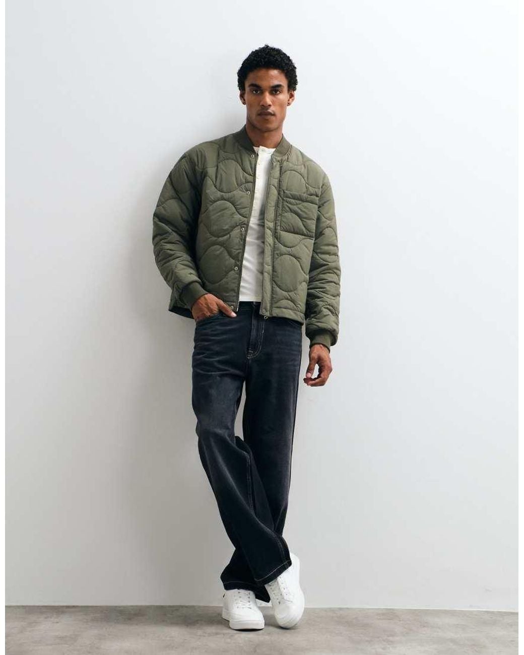 ARKET Green Quilted Liner Light Weight Jacket for men