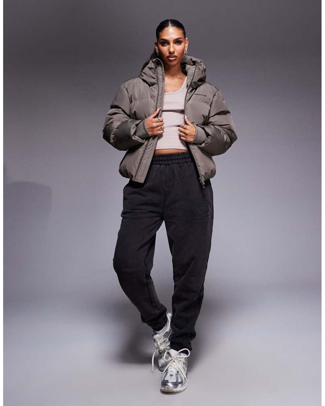 Good For Nothing Gray Hooded Puffer Jacket
