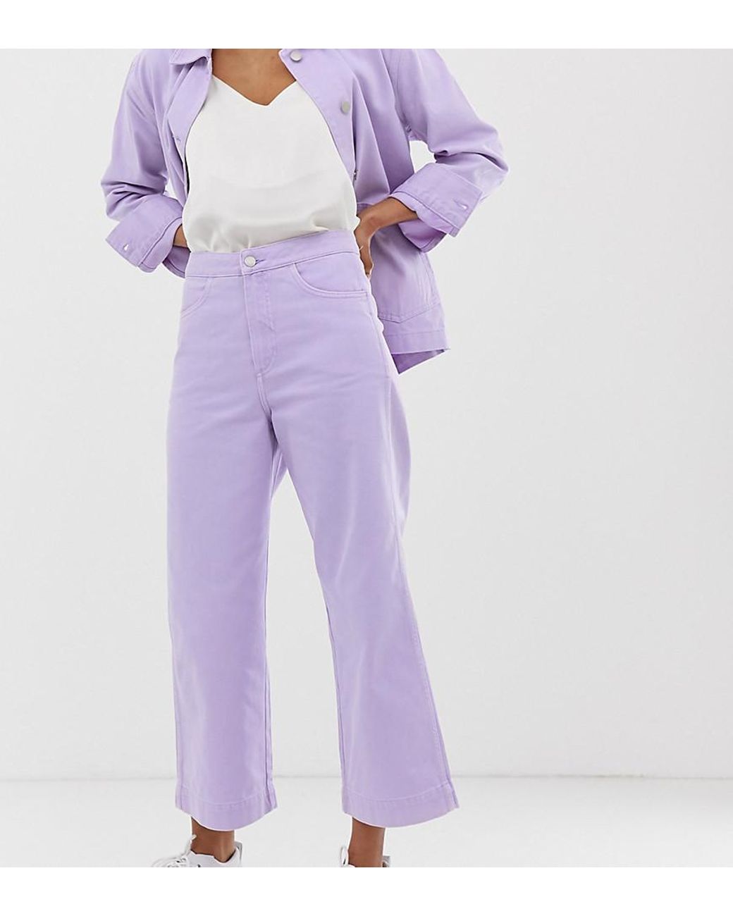 verwerken Startpunt Inspecteren Weekday Wide Leg Cropped Jeans In Lilac in Purple | Lyst