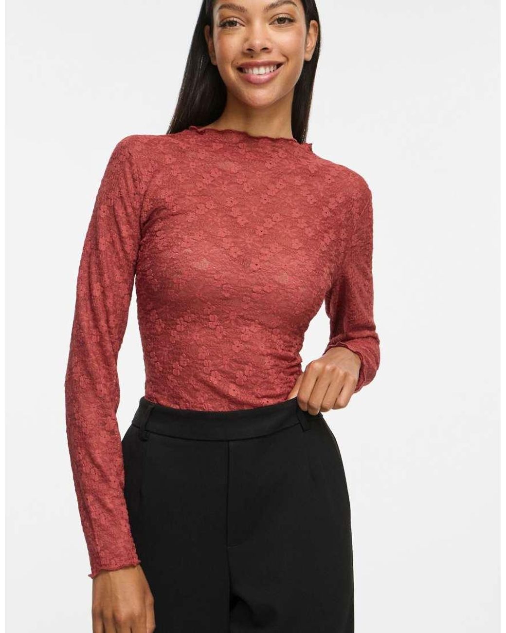 Vila Red Long Sleeved Top