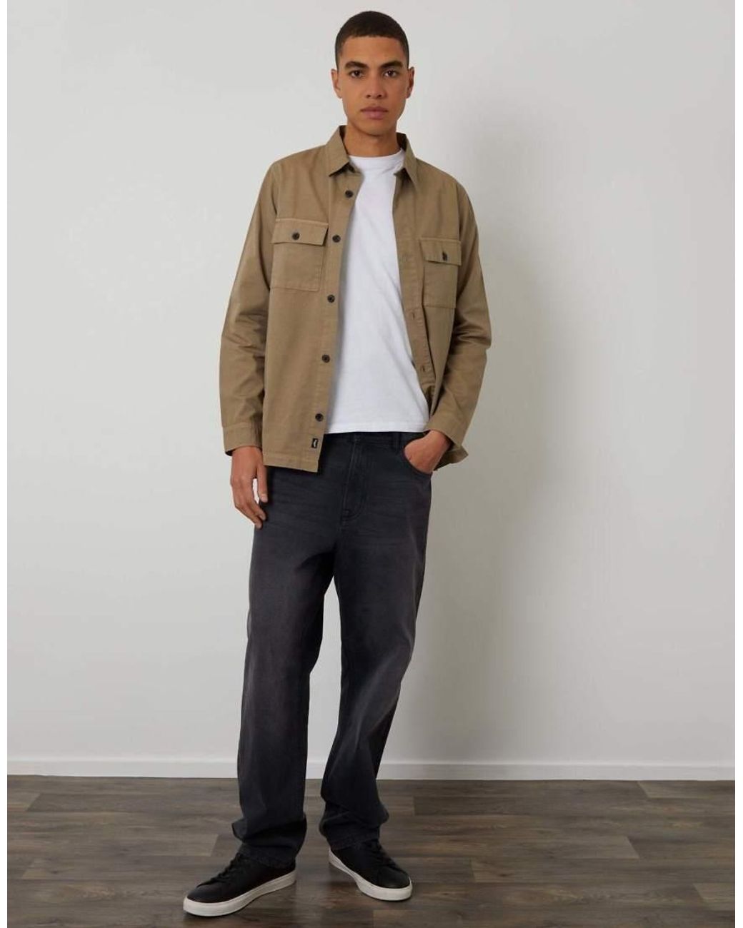 Threadbare Natural Lightweight Shacket for men