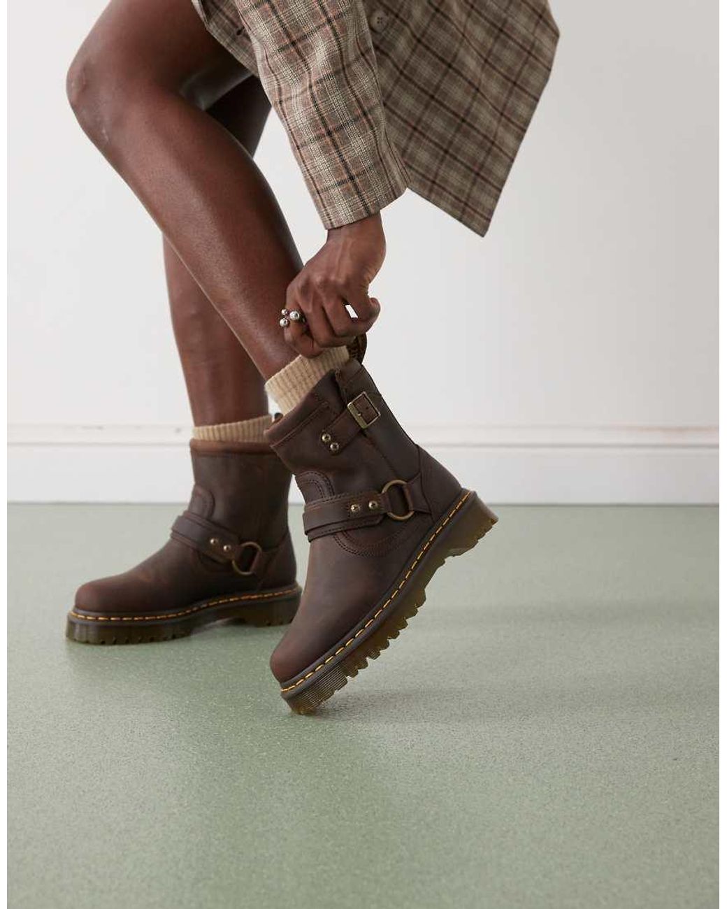 Dr. Martens Brown Harness Detail Ankle Boot