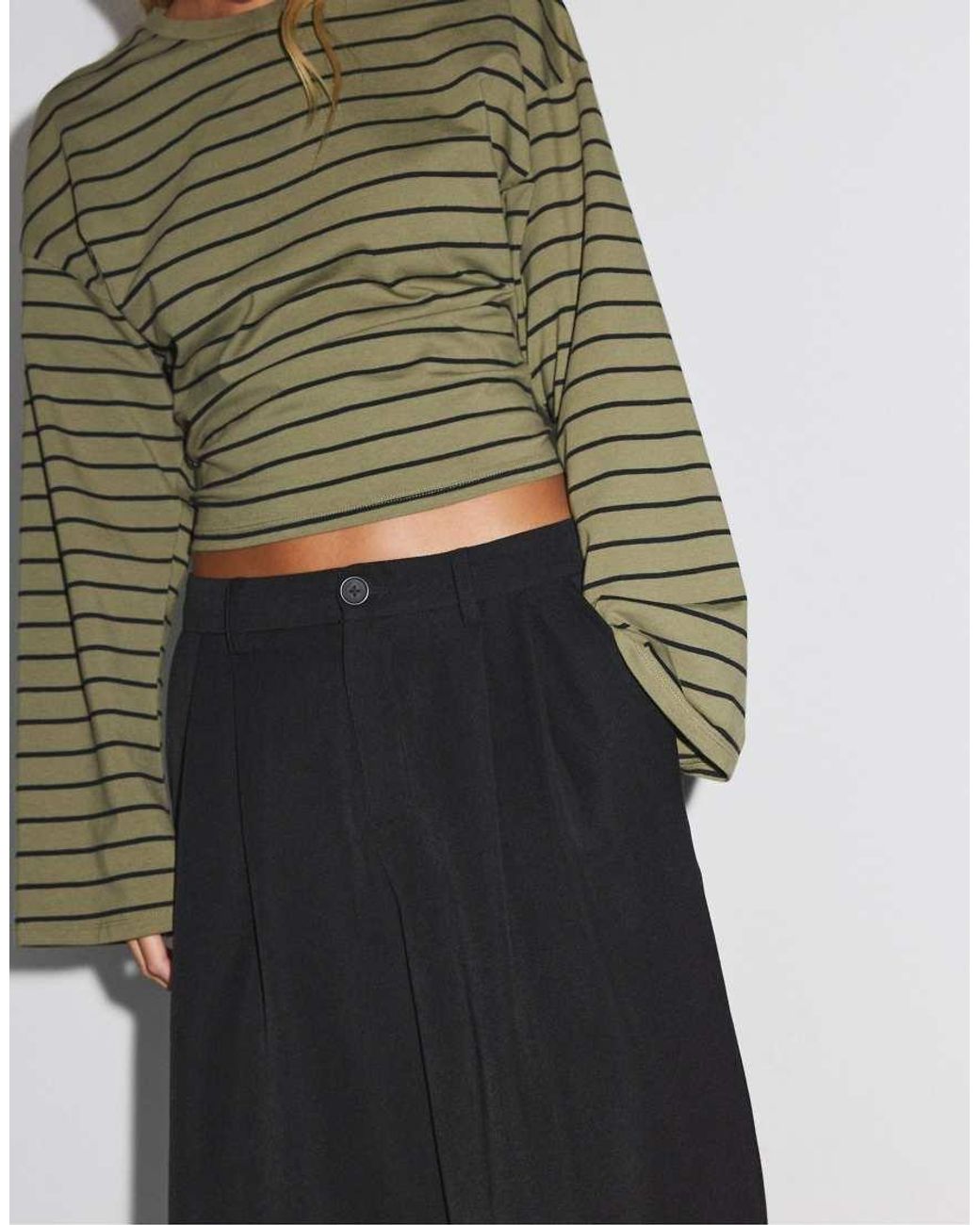 Stradivarius Black Tailored Bermuda Shorts