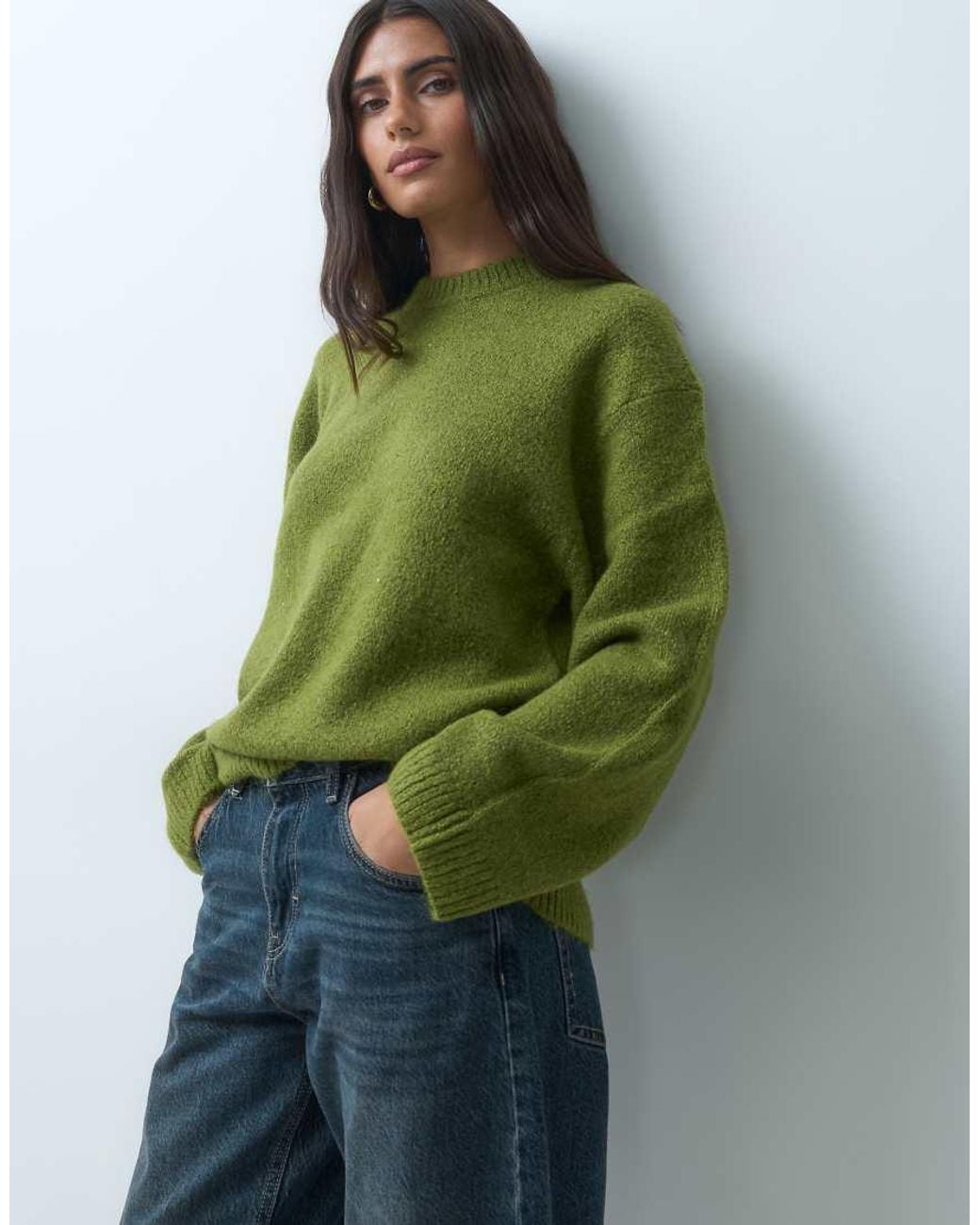 Gina Tricot Green Crew Neck Knitted Sweater