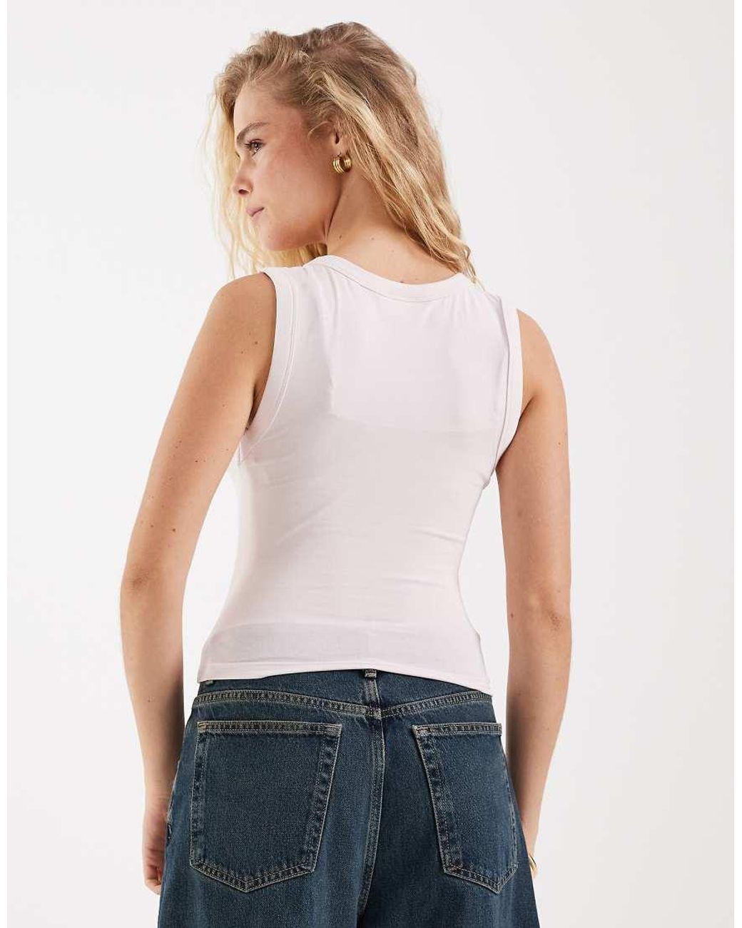 JJXX White V-neck Vest Top
