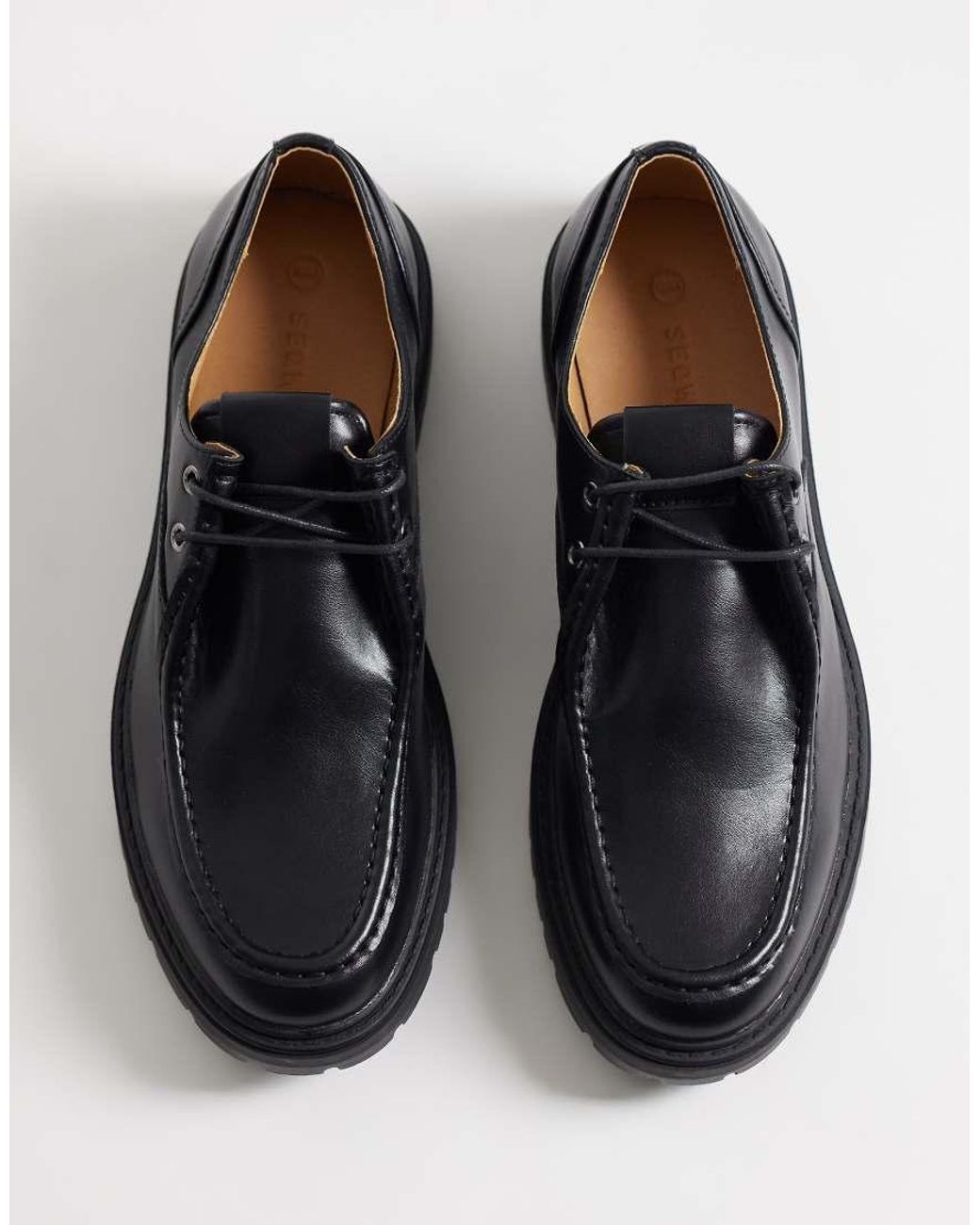 SEQWL Black Pier Lace Up Chunky Shoes for men