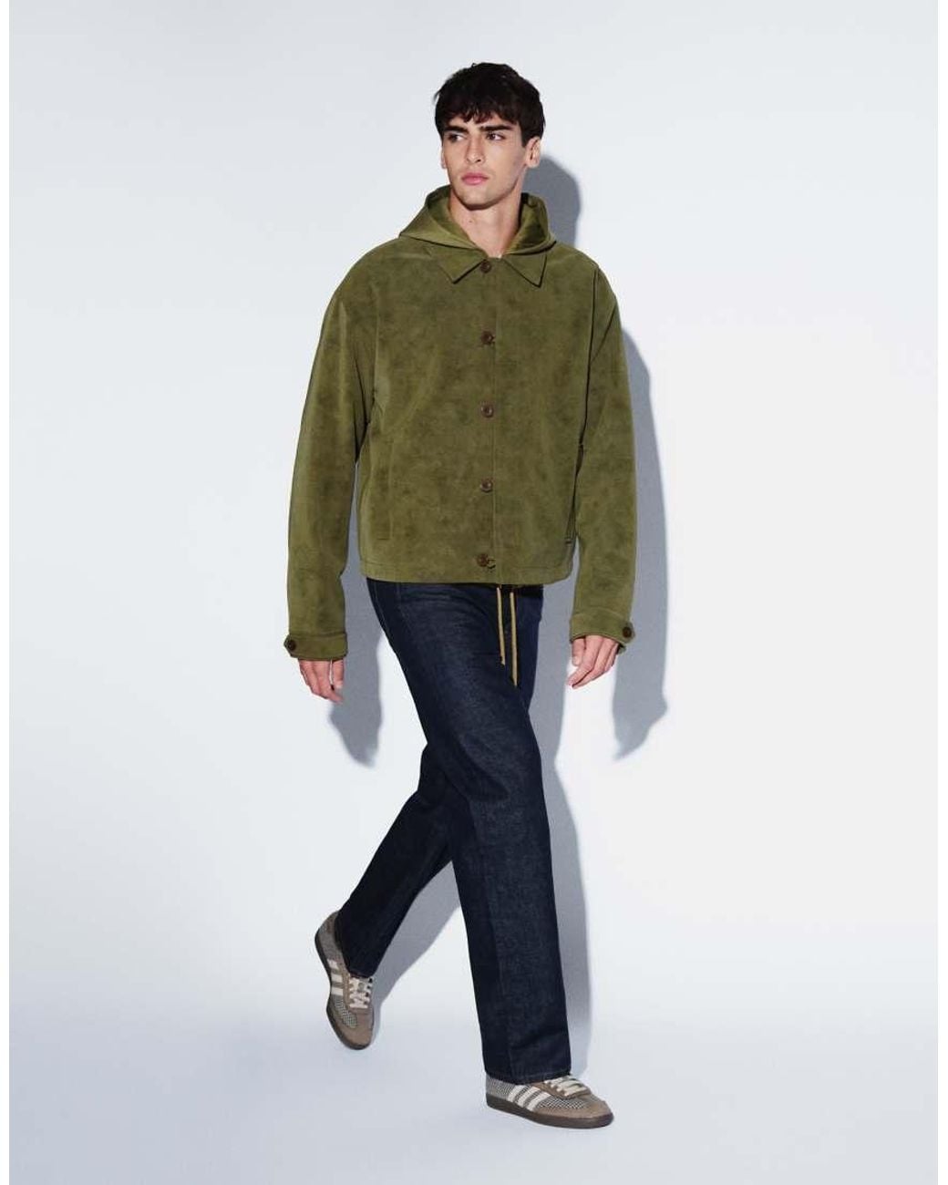 ASOS Green Oversized Suede Harrington Jacket for men