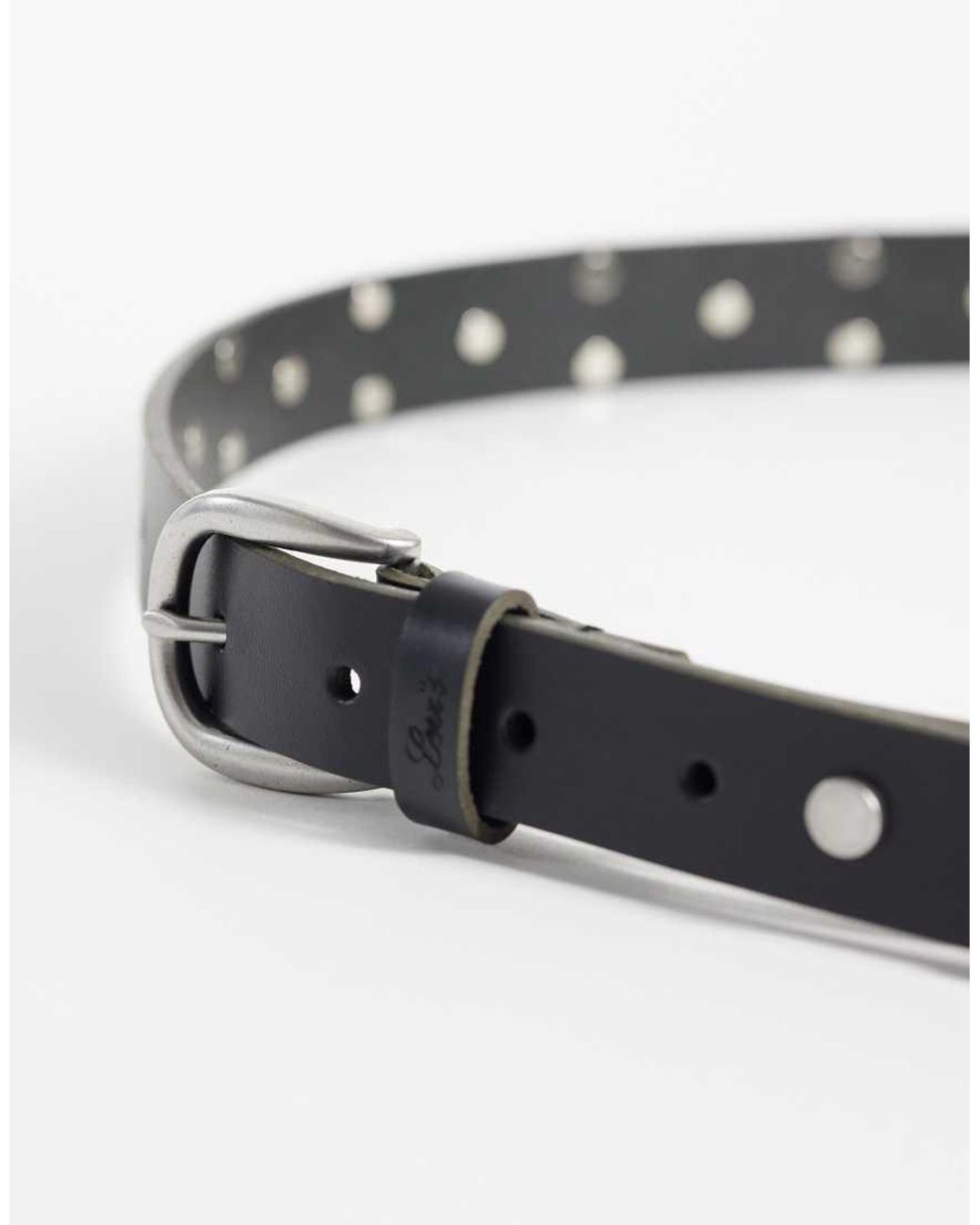 Levi's White Constellation Oval Leather Belt
