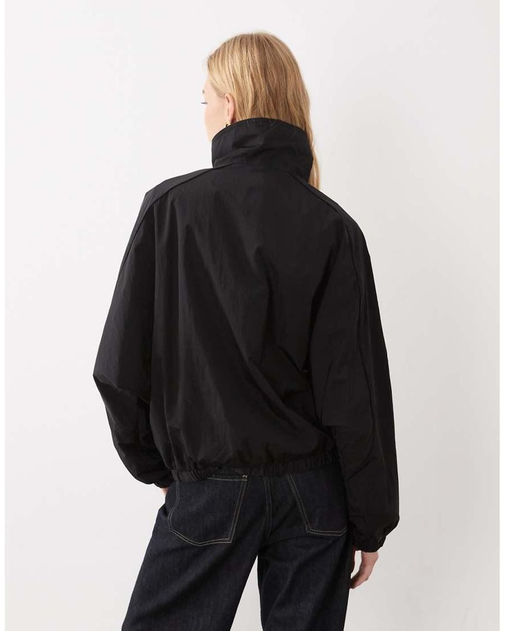 ARKET Black Funnel Neck Sporty Bomber Jacket