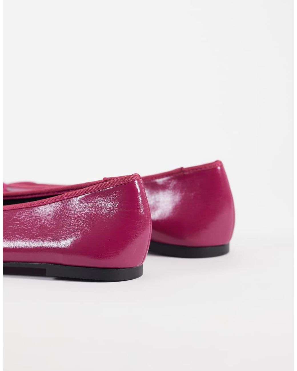 ASOS Purple Lola Soft Bow Detail Ballet Flats
