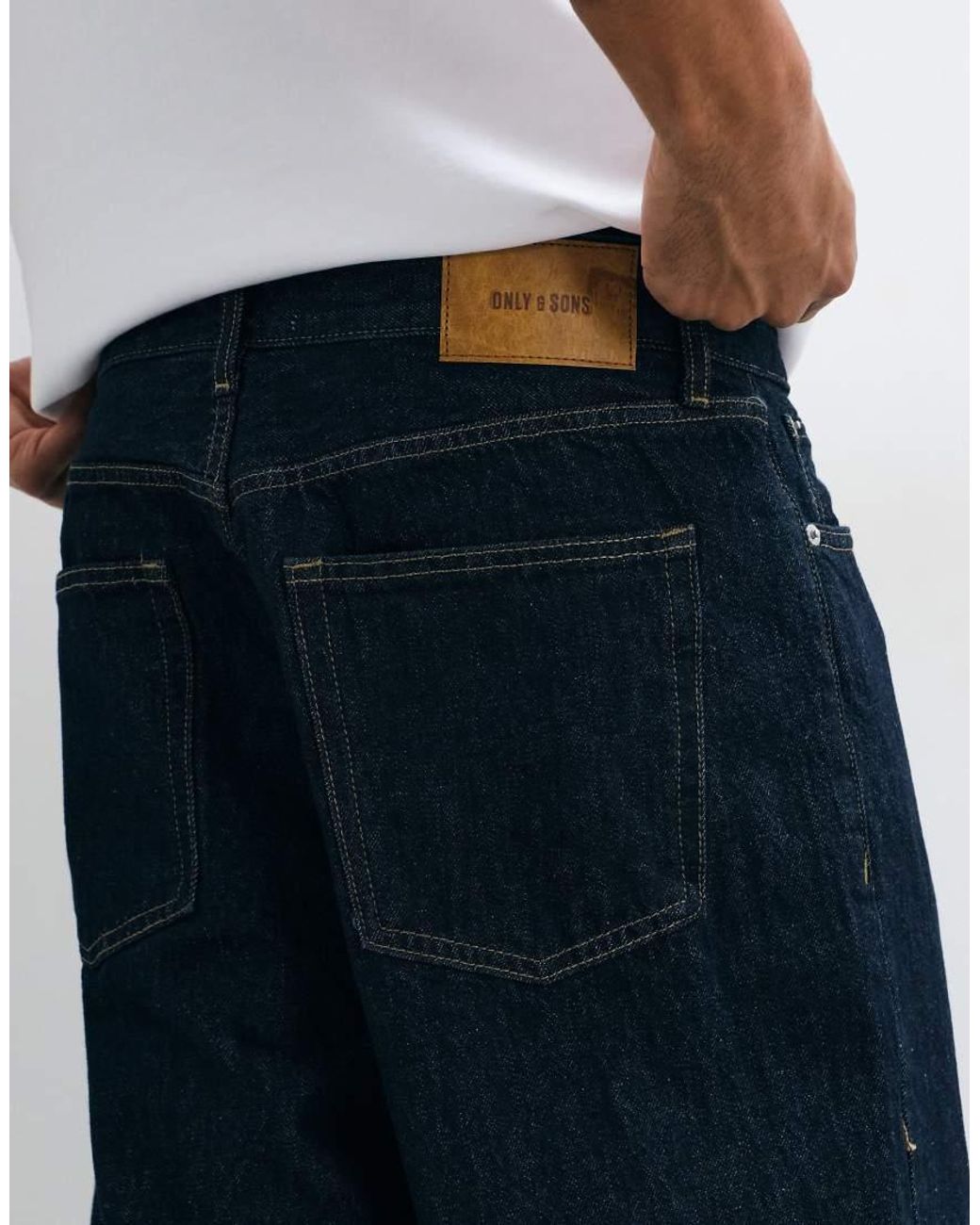 Only & Sons Blue Fade Loose Fit Jeans for men