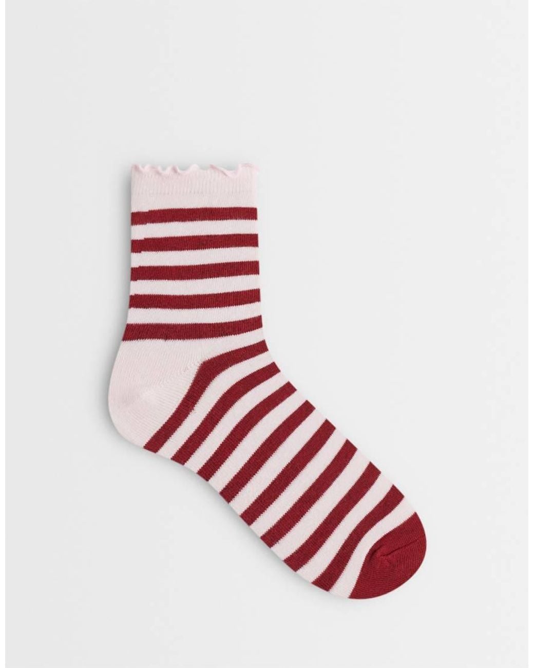 Hollister Red Holister Frill Edge Socks