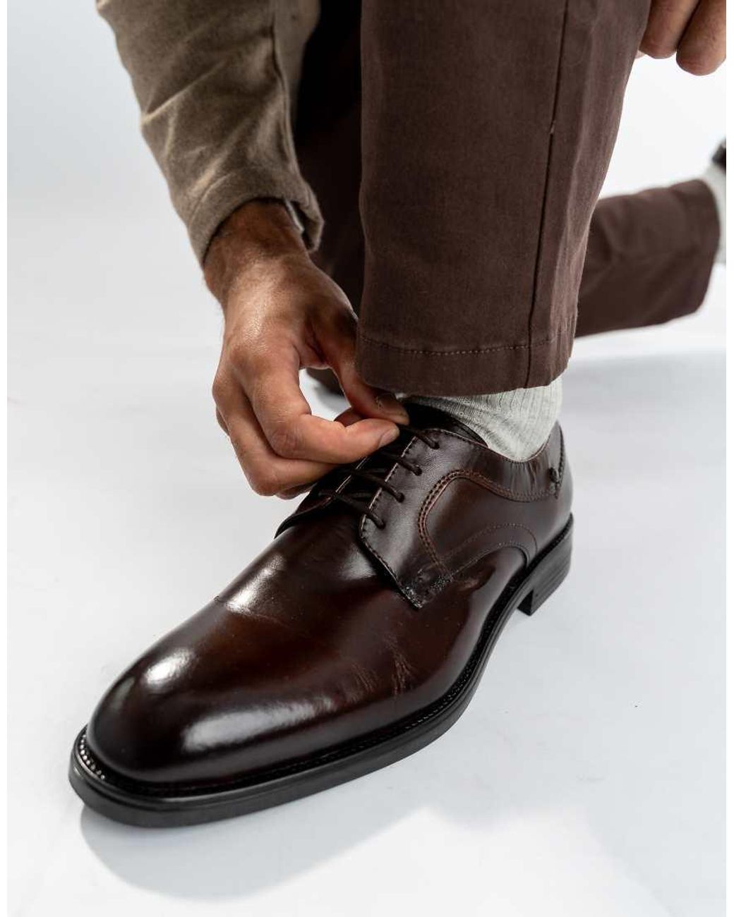 Base London Brown Sleeve Lace Up Shoe for men