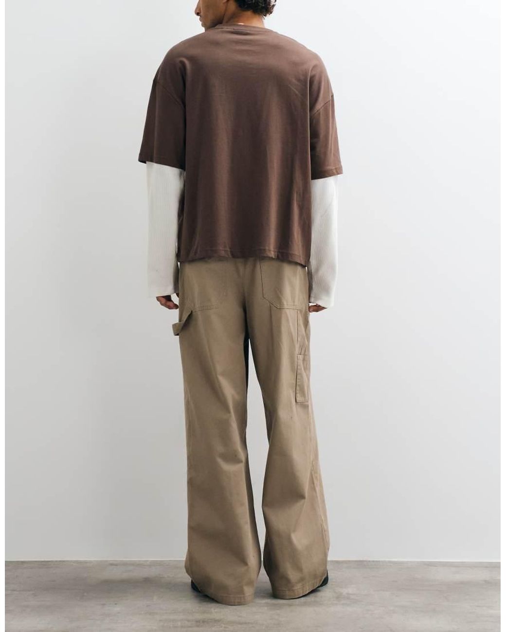 Cotton On Natural Super Baggy Worker Trouser for men