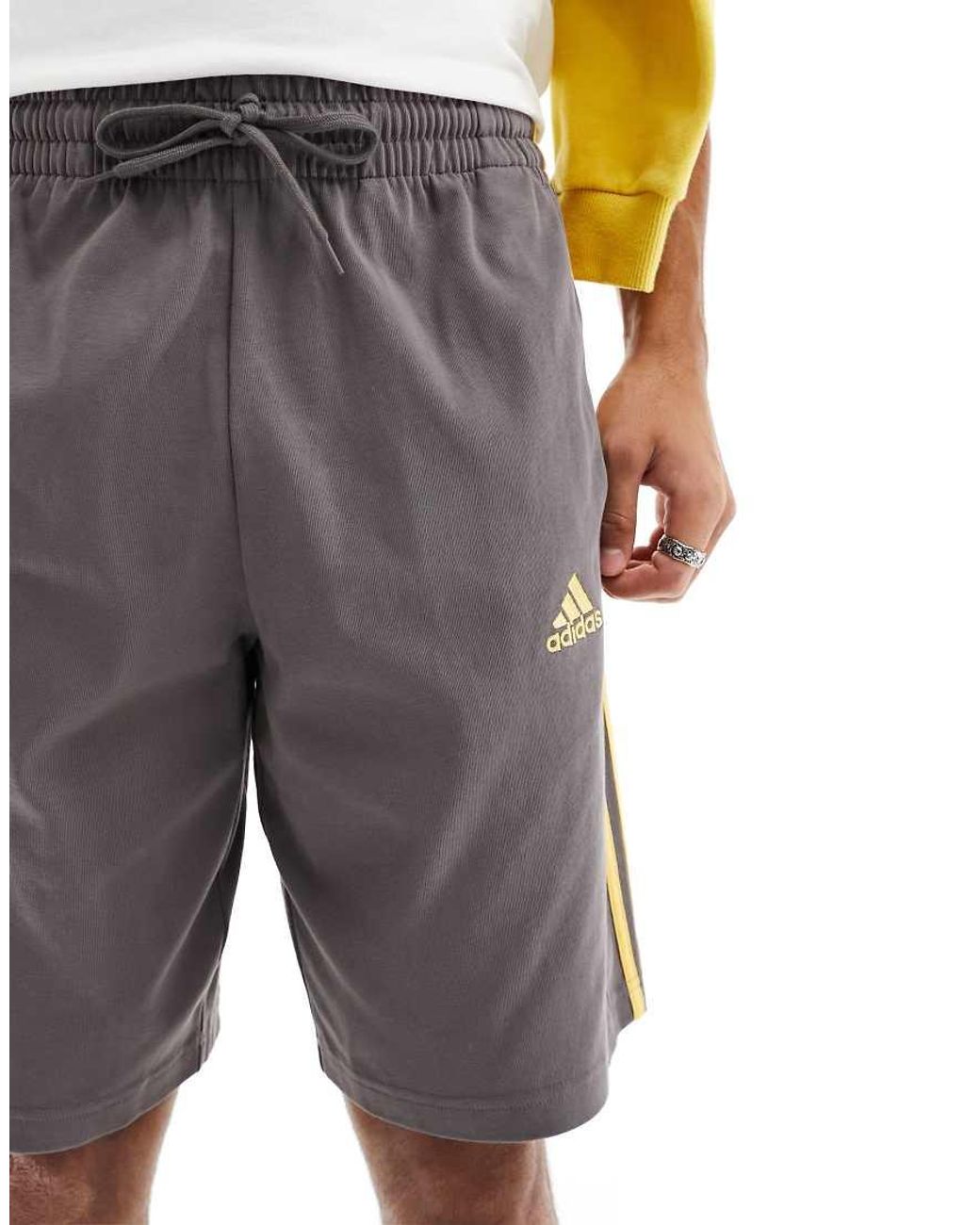 Adidas grey jersey shorts sale