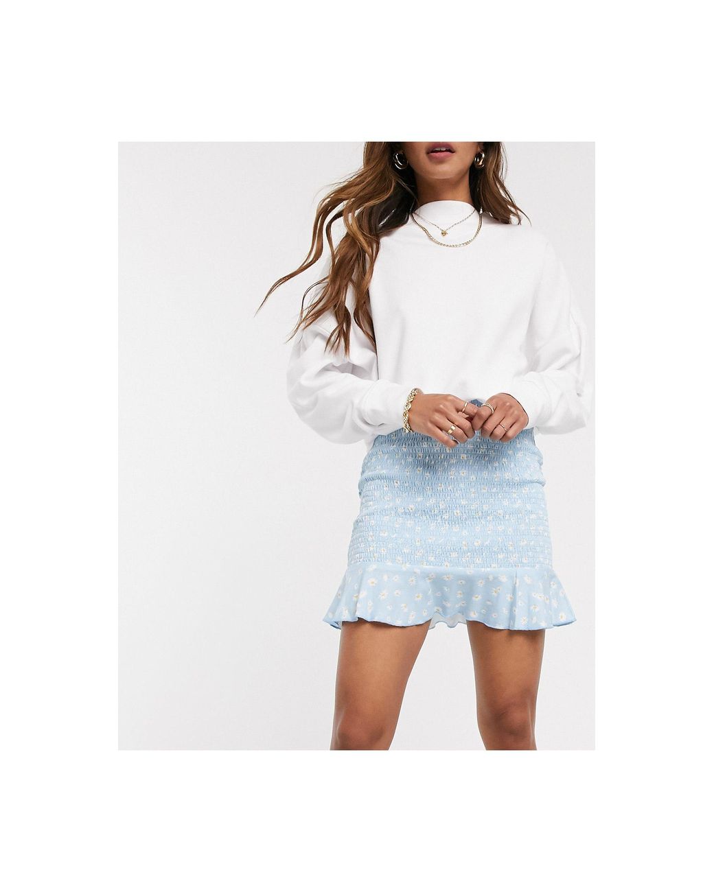 asos ruffle mini skirt