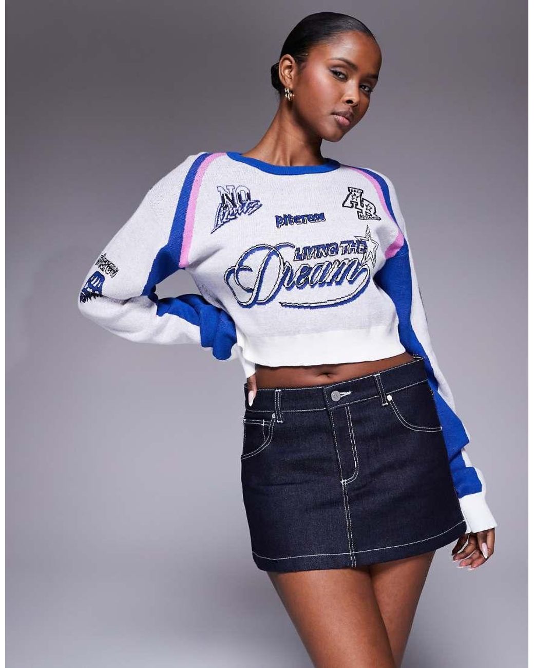 Abrand Jeans Blue Abrand 99 Mid Rise Denim Mini Skirt