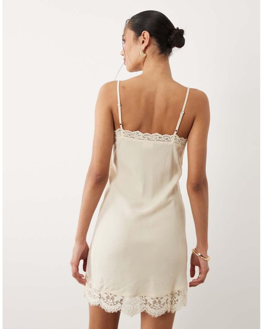 Cotton On Natural Estelle Slip Mini Dress