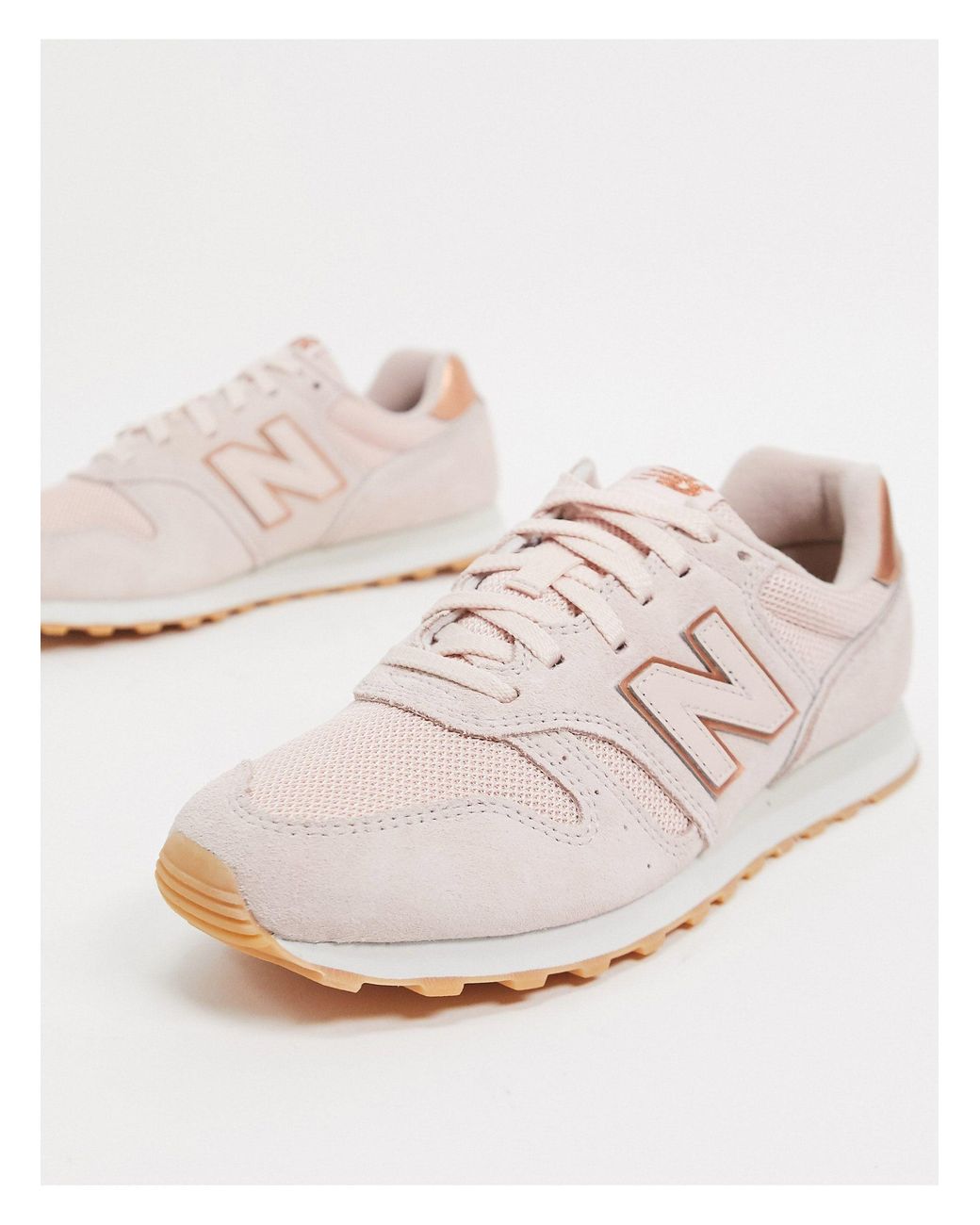 New Balance 373 Womens Pink / Rose Gold Trainers | Lyst