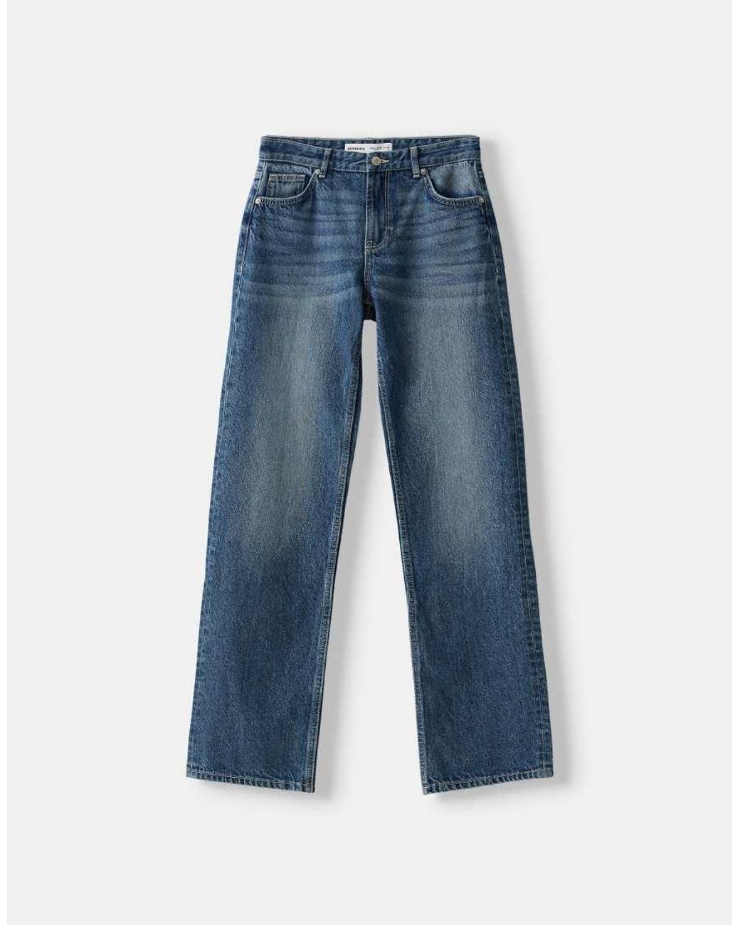 Bershka Blue Straight Fit Jeans