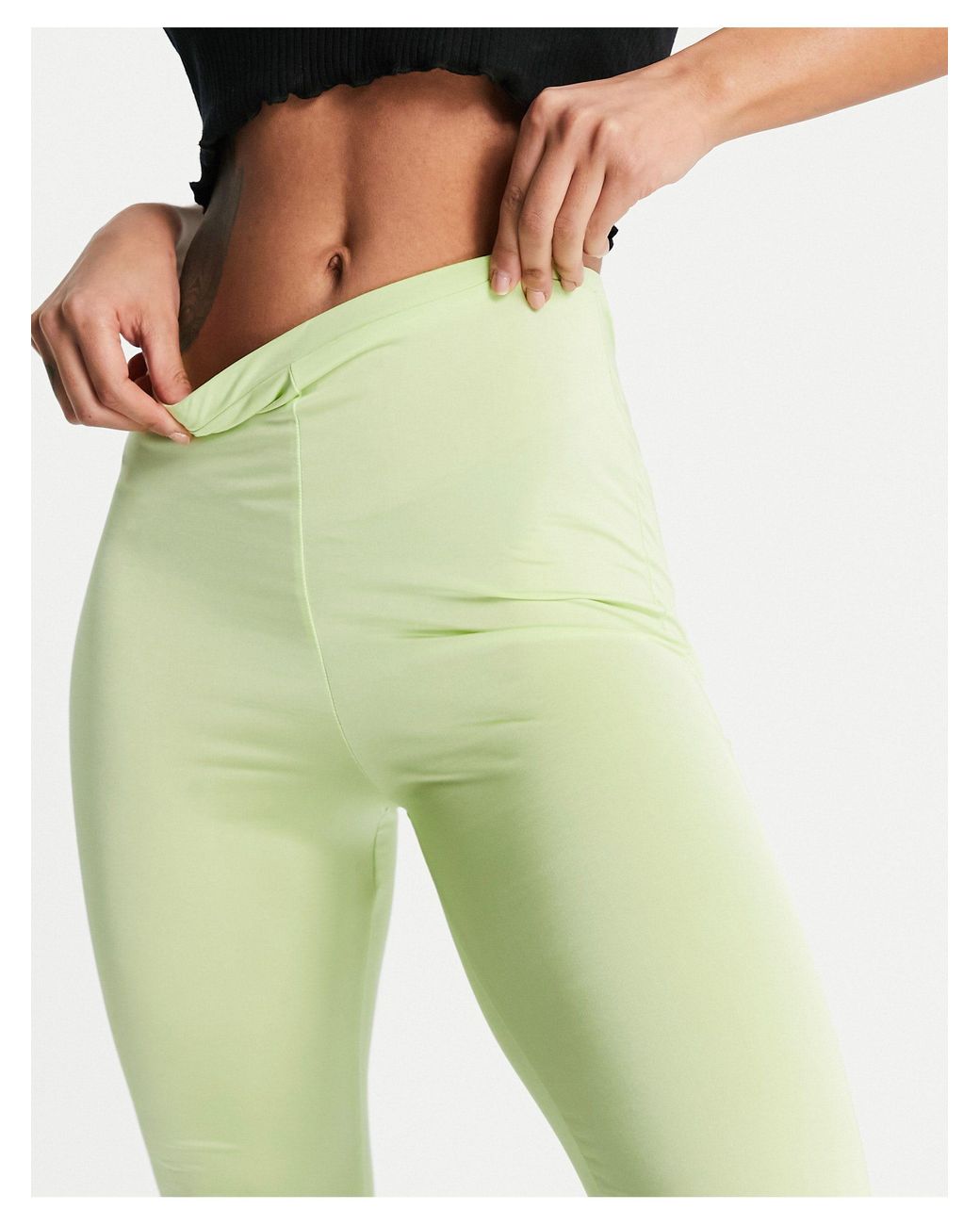 Collusion Slinky legging Flare in Green 