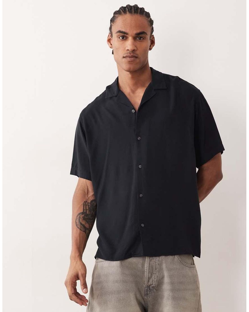 Jack & Jones Black Viscose Shirt for men