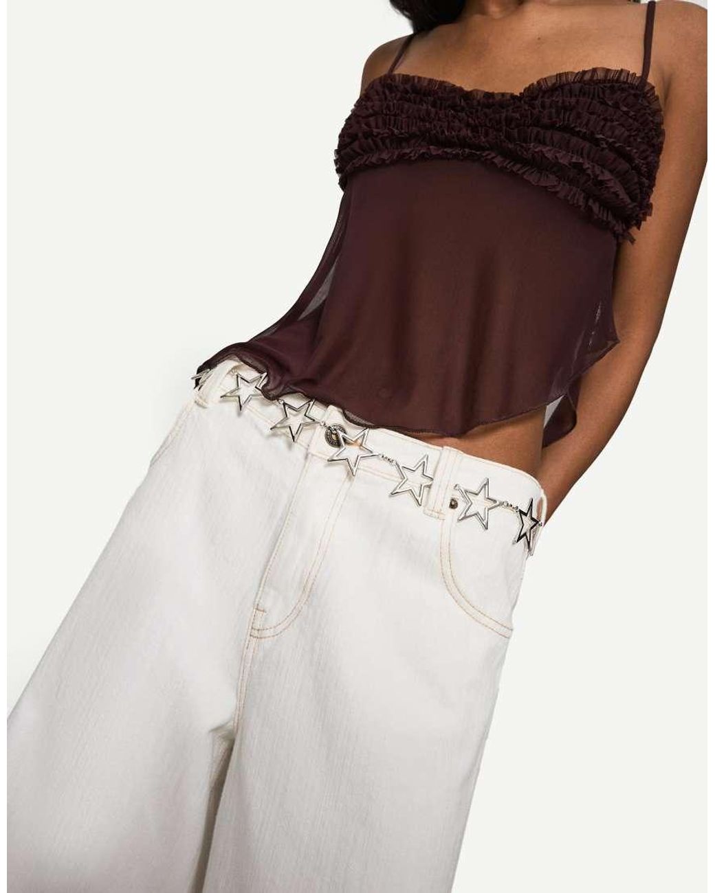 Bershka White Star Belt