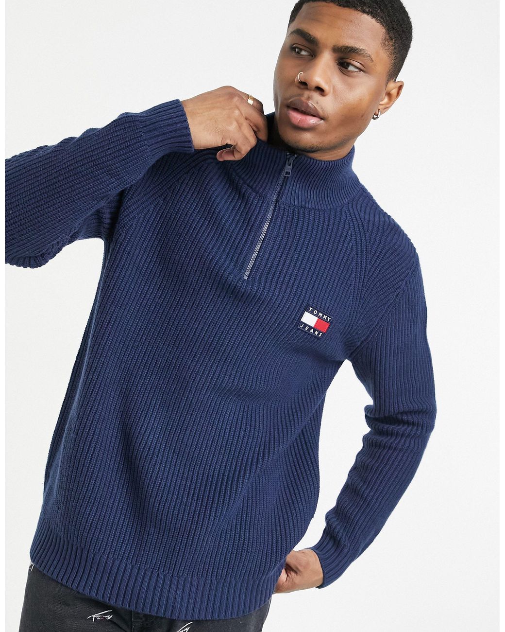 tommy hilfiger zip neck jumper