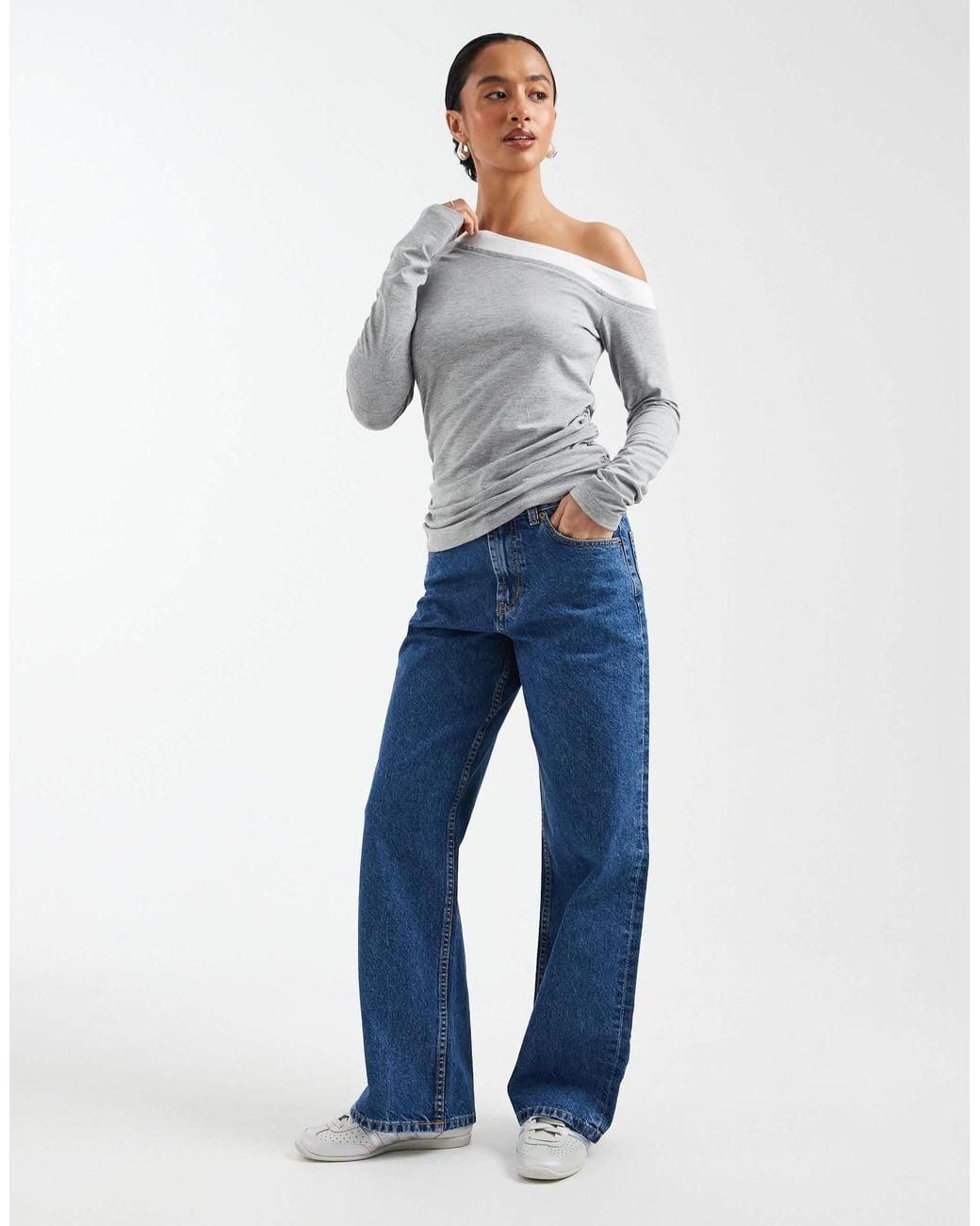 ASOS Asos Design Circular Design Collection Petite Wide Leg Dad Jeans ...