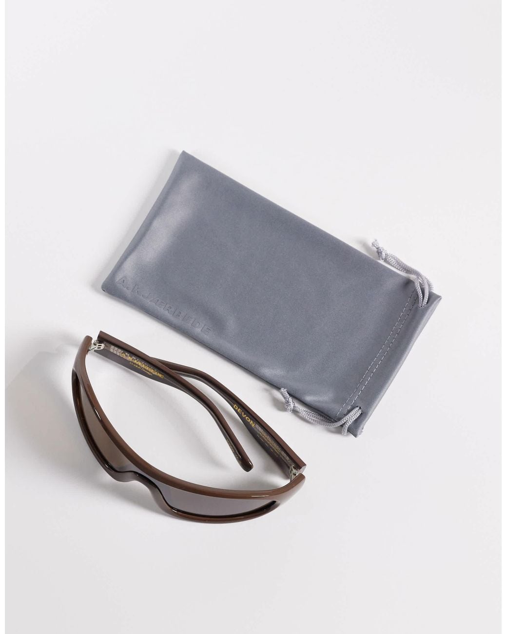 A.Kjærbede Brown Devon Wrap Shield Sunglasses