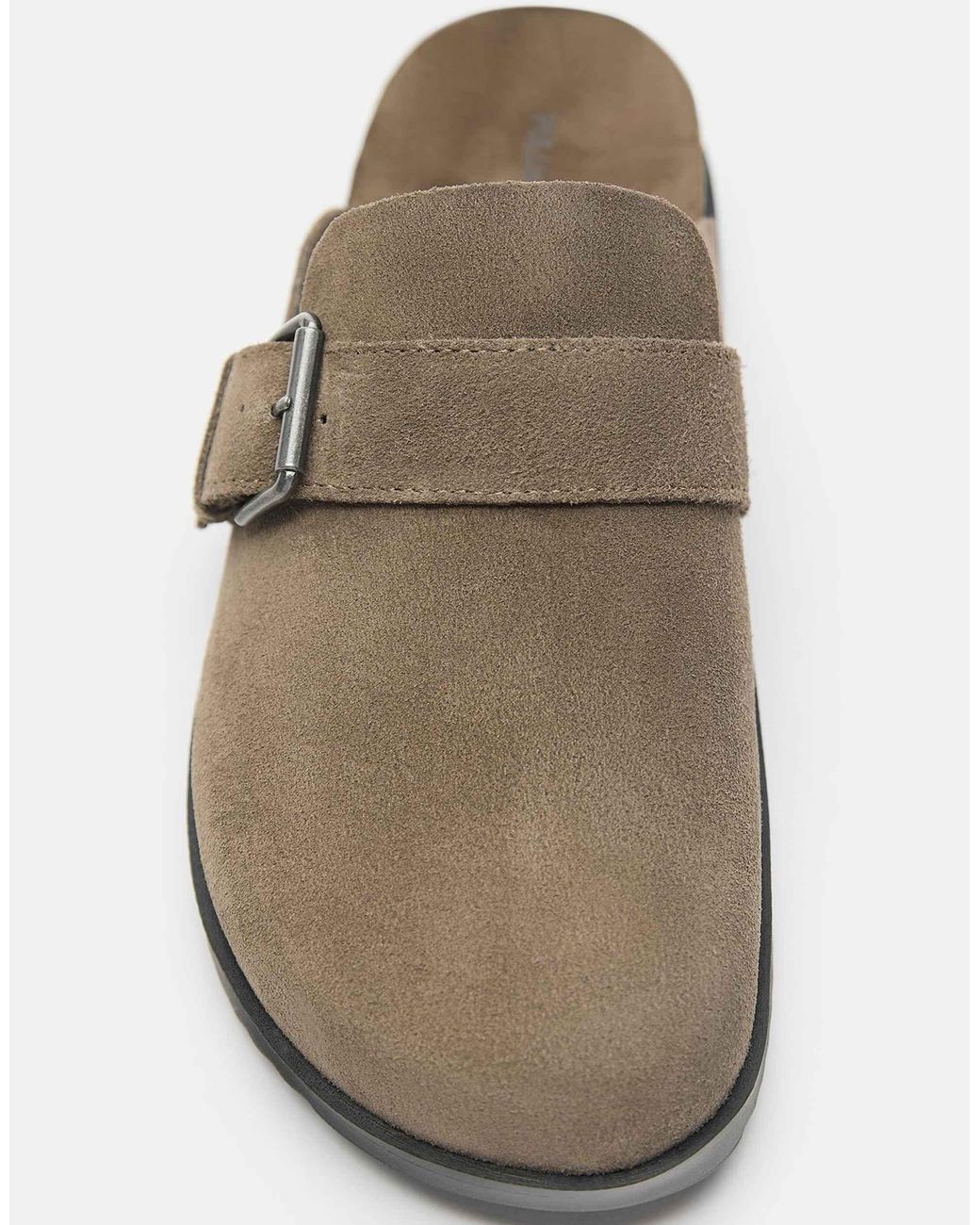 Pull&Bear – leder-clogs in Brown für Herren