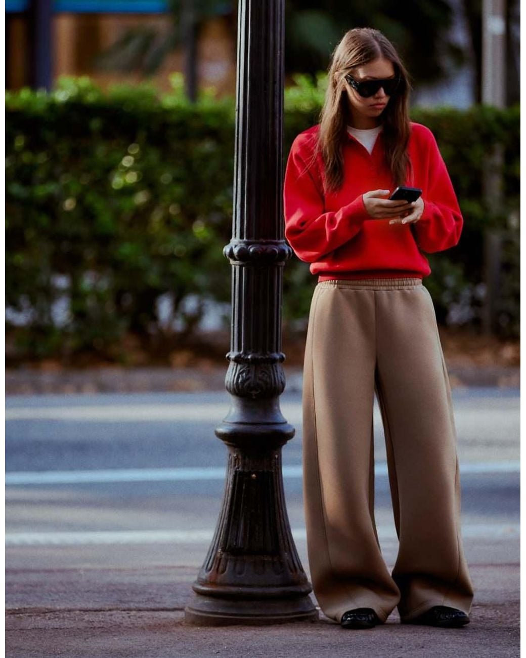 Bershka Red Barrel Fit Trousers